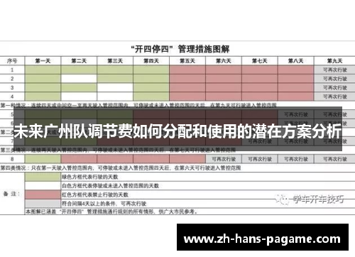 未来广州队调节费如何分配和使用的潜在方案分析